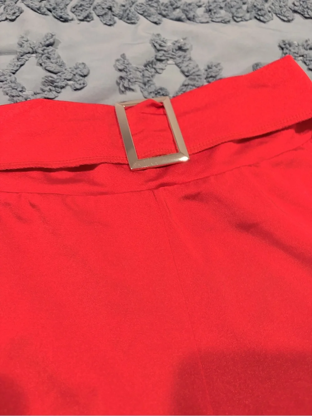 Kellé 3-Piece Red Dance Costume Adult Medium Mesh Crop Top & High-Waisted Shorts